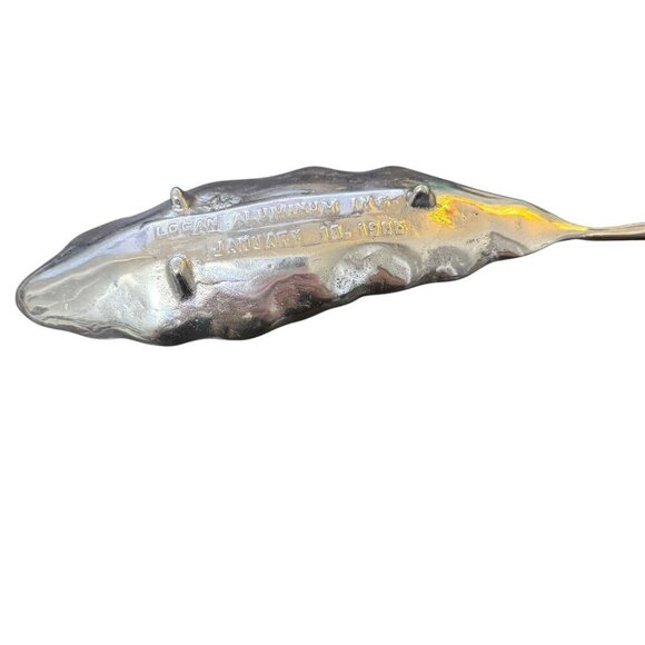 Vintage Aluminum Trinket Tray Dish Cast Aluminum Leaf 8.75" Long Logan Aluminum - Picture 4 of 5